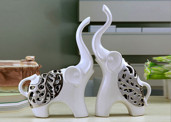 Cặp voi sứ trang trí cao cấp